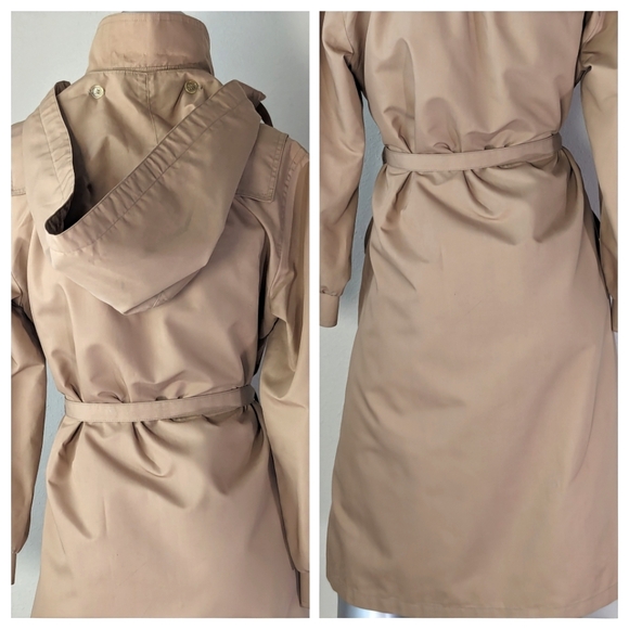 London Fog VinTage Classic Hooded Button Down Trench Coat - Picture 12 of 13